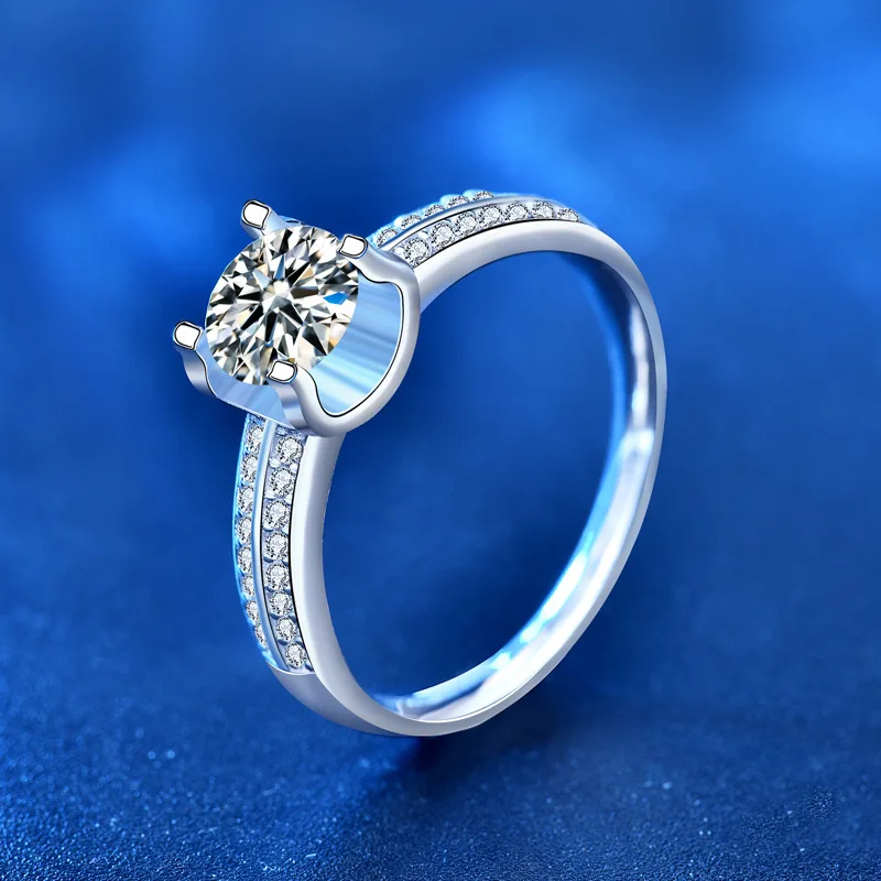 

Ювелирные изделия синтетический Бриллиант женские кольца из серебра 925 пробы Свадебные 1ct D цвет с креплением на пояс с розово-кольцо старин...