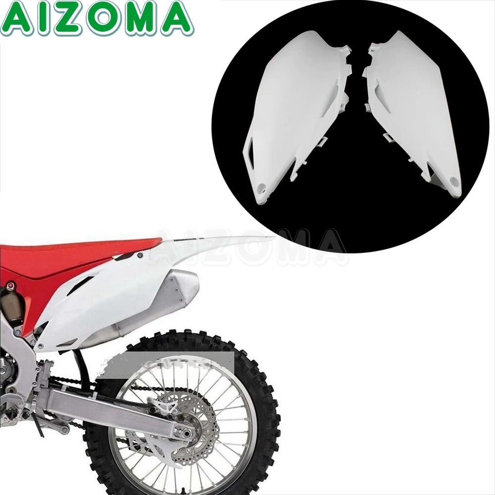 2x белой гоночной мотокросс задняя сторона выхлопная крышка Панель Enduro глушитель