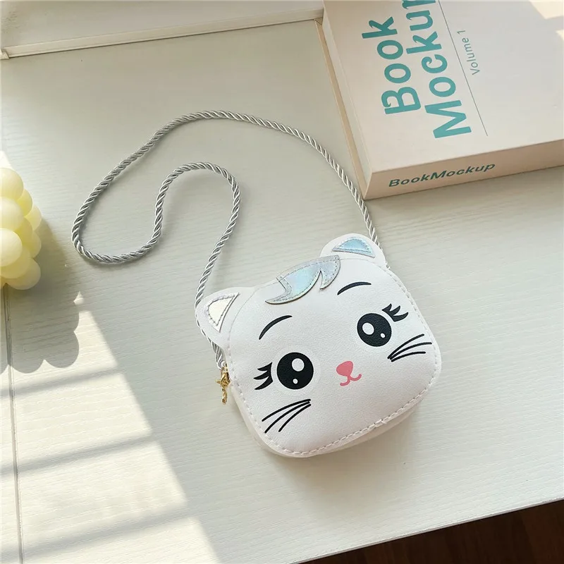 

Cute Cartoon Cat Children's Mini Crossbody Bag Fashion PU Leather Baby Girls Small Shoulder Bag Boys Kids Coin Purse Handbags