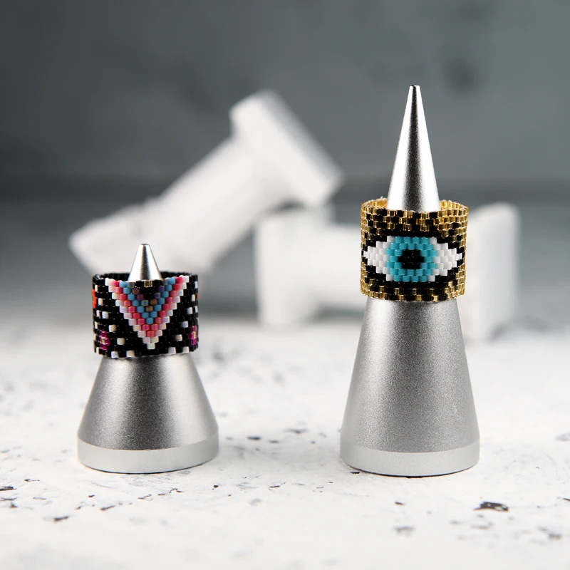 

Fairywoo Delica Letter Beads Ring Punk Turkey Evil Eye Rings For Ladies Luxury Gift For Friend Hot Sale Accessories Wholesale
