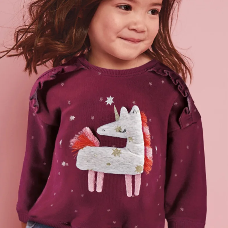 

Autumn Baby Girl Unicorn Sweatshirt Stars Hoodies Kids Cotton Clothes Sweater Toddler Girl Outfits Cartoon Warm Pullovers Tops