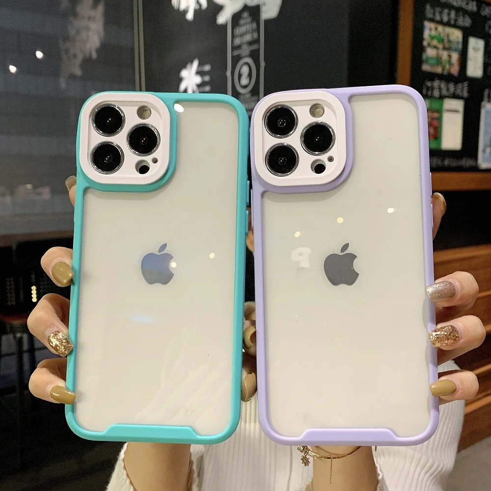 

10 шт., Прозрачный ударопрочный чехол-бампер для iPhone 11 12 13 Pro Max X XR XS Max 7 8 Plus