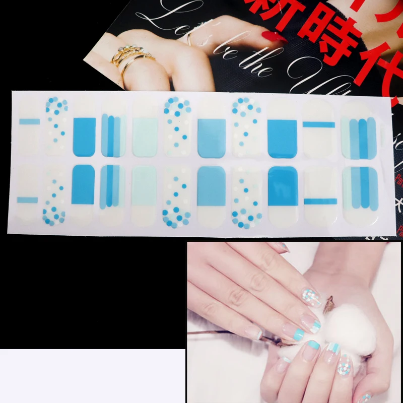 Красочные наклейки для ногтей 22 наконечника улыбка Летний стиль лак ногти