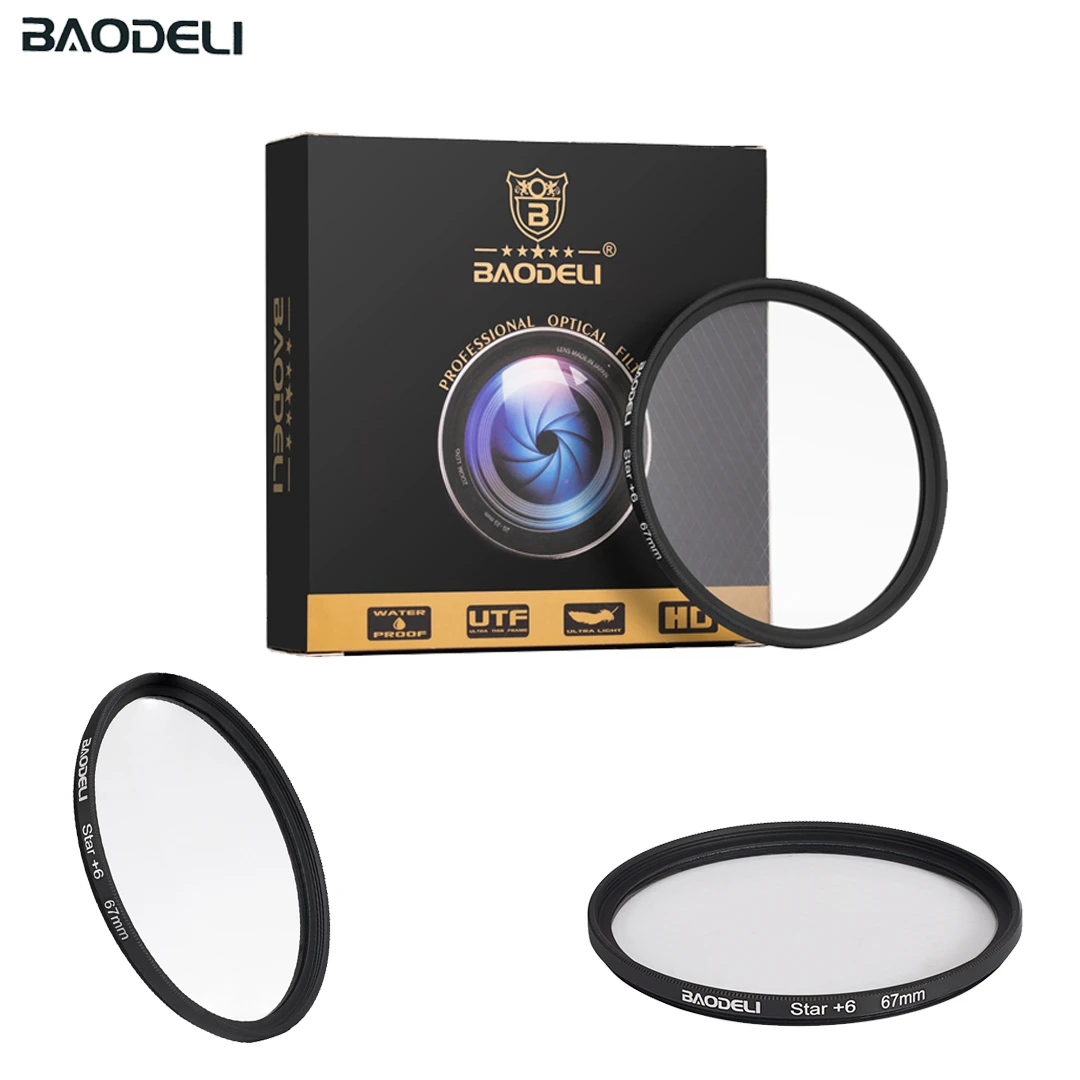 BAODELI Звездный фильтр 49 52 55 58 62 67 72 77 82 мм для Камера объектива однообъективной зеркальной камеры Canon Eos M50 T5 T6 77 2000 D Nikon 3500 7500 sony аксессуары