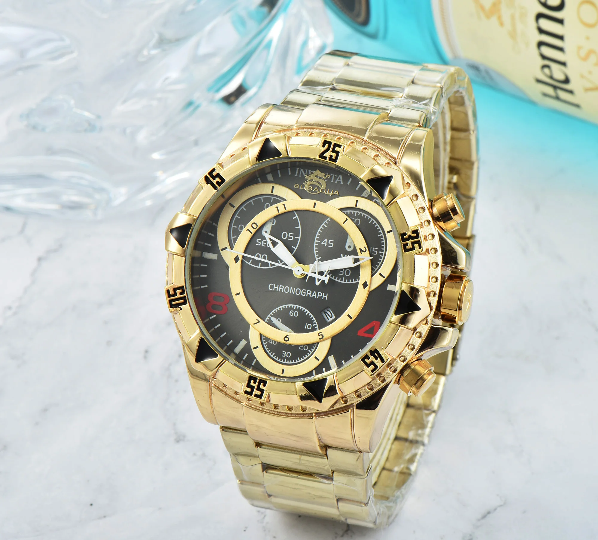 

Men's fashion high grade business watch waterproof watch AAA + stainless steel high quality watch ST-99