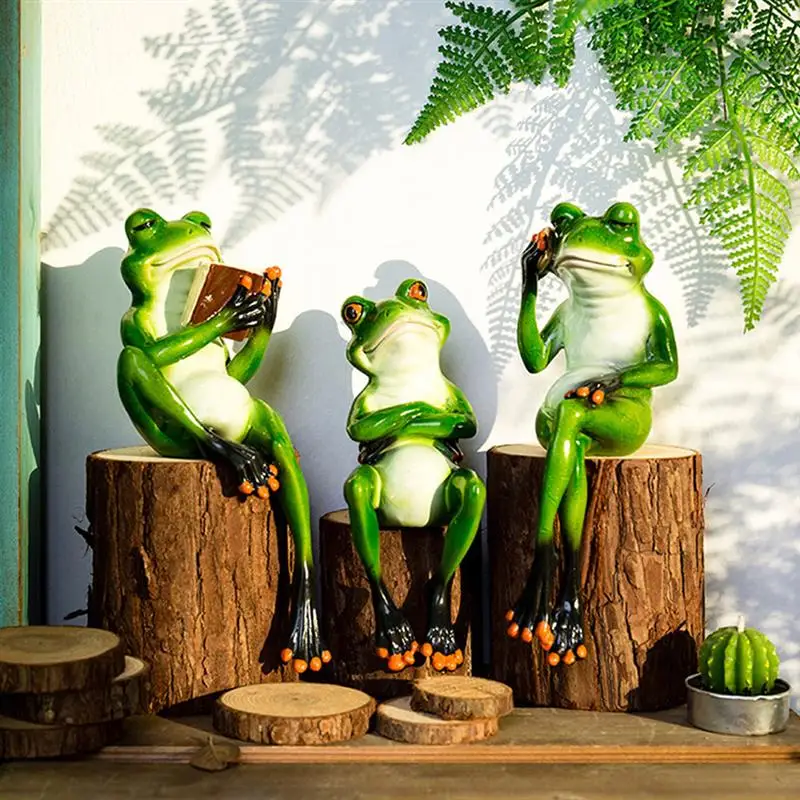 Книга для чтения лягушки орнамент скульптура декоративная фигурка из полимера