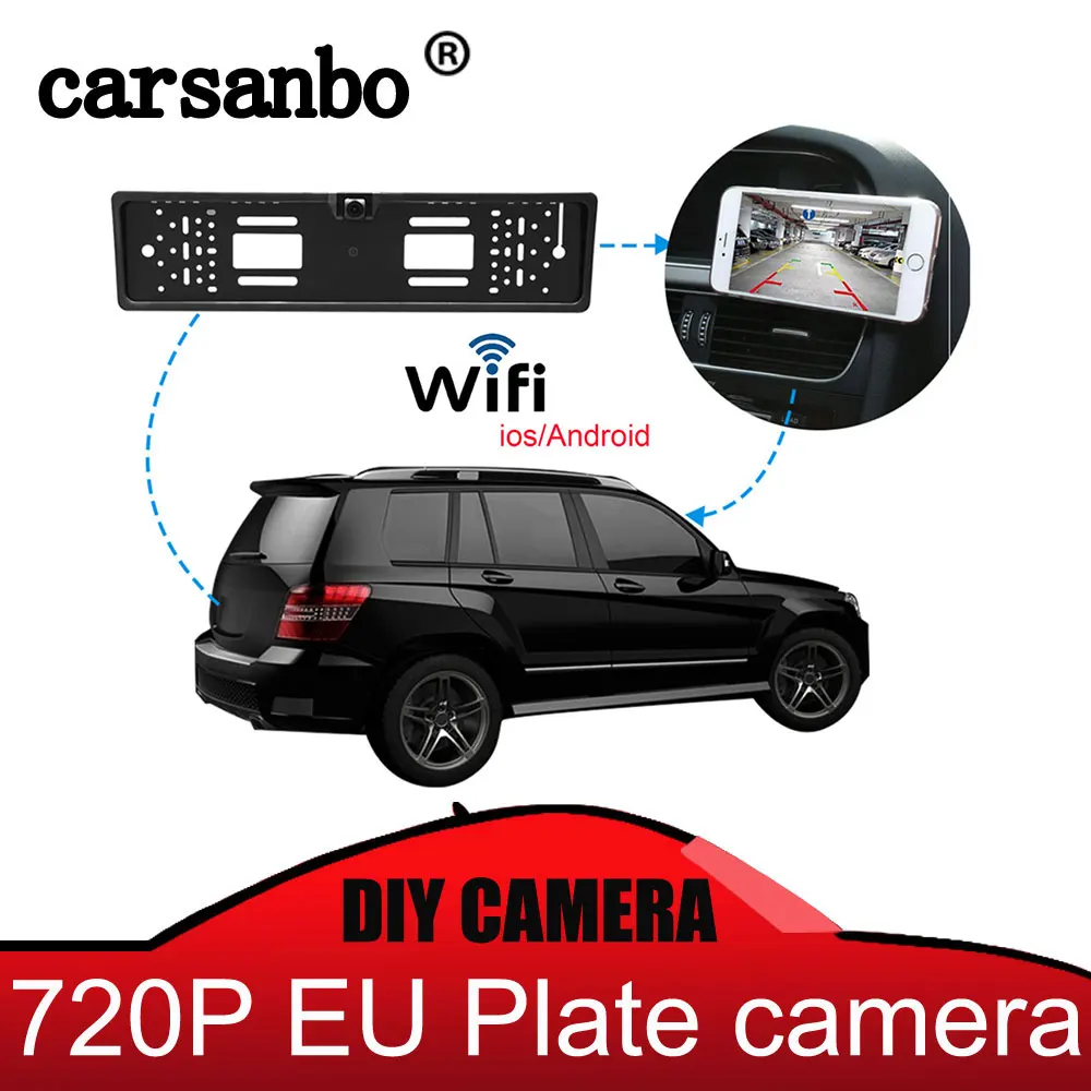 Автомобильная рамка номерного знака ЕС Wifi беспроводная камера заднего вида для