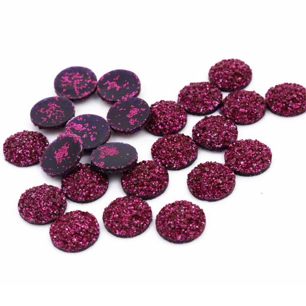 Новая мода 40 шт 12 мм Розовый Красный цвет натуральный Рудный стиль плоский задник