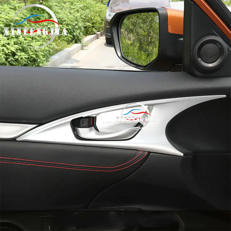 

Fit For Honda Civic 2016-2019 4PCS Silvery Insidedoor handle, door handle decorative stickers, modified accessories.