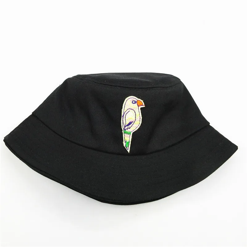 Мультяшная хлопковая Панама LDSLYJR с вышивкой в виде попугая рыбацкая шляпа