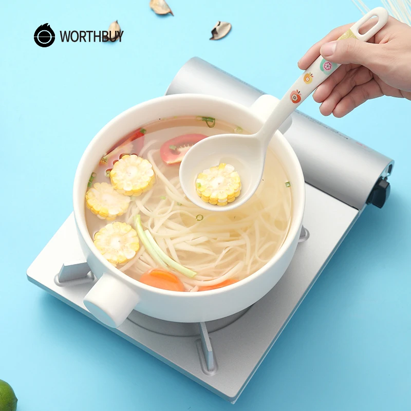 WORTHBUY японский суповый ковш с длинной ручкой Экологичная бамбуковая суповая