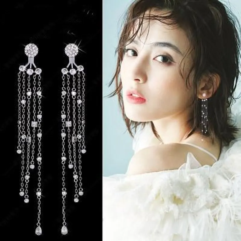

DISINIYA 2020 новые длинные серьги-подвески с кристаллами циркона серьги с кисточками оптовая продажа свадебные украшения оптом DYET27254