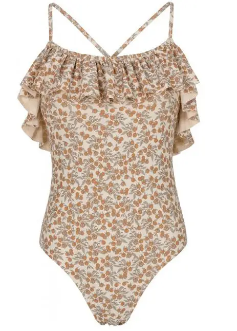 

Купальник для взрослых с цветочным принтом KS, женский сплошной пляжный купальник с лимонным цветком для девочек и женщин, пикантная летняя ...