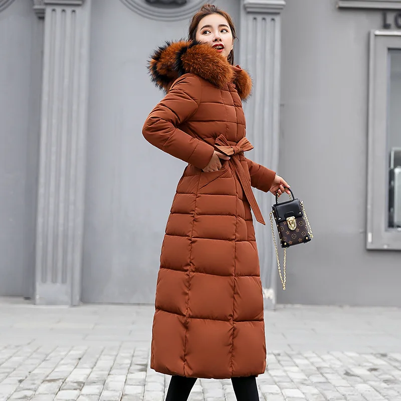 Fashion Winter Coat Women Jackets Thick Down Parkas Big Fur Hooded Cotton Long Coats Warm Windbreaker Female Slim Outwear | Женская