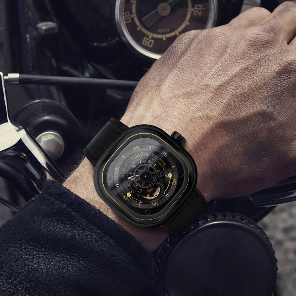 Часы наручные AOUKE Мужские автоматические брендовые Роскошные водонепроницаемые