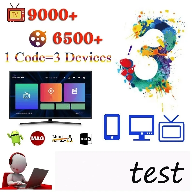 

Beste Welt IPTV Premium 1/2/3 geräte unterstützung freies garantie m3u xxx test mit heißer für smart IPTV Android Tv Pc