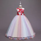 Европейский Стиль розового З рисунком заводского производства, свадебное платье для девочек милые детские вечерние покупателей в возрасте 10 лет красное платье для дня рождения