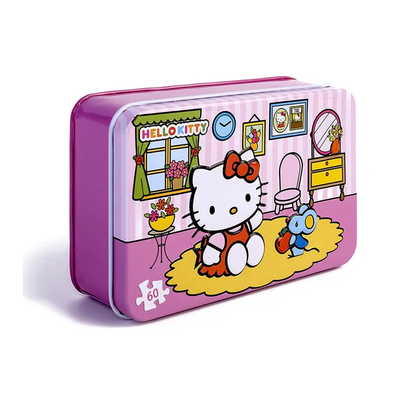 Пазлы hello kitty, 100 деталей, блестящие Пазлы для детей, Обучающие Развивающие пазлы, игрушки, рождественские подарки - Цвет: Красный
