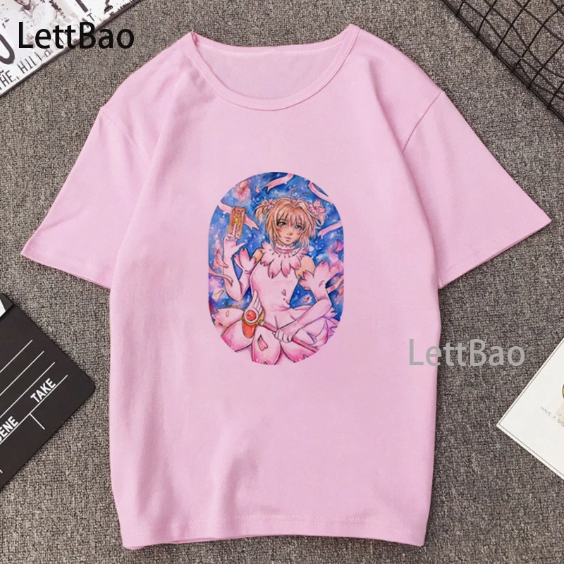 Футболка с карточным каптором Сакура из японского аниме футболка SteinsGate Makise Kurisu