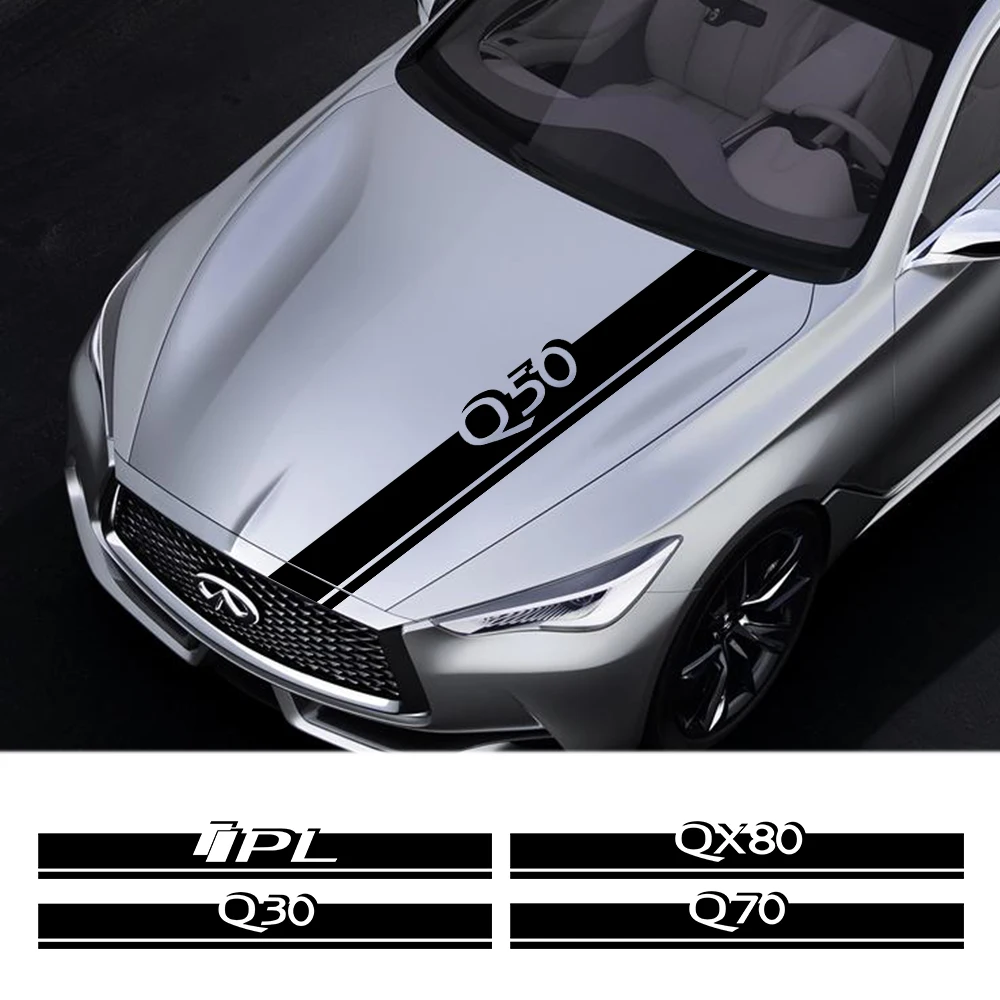 Авто капот двигателя отделкой наклейки для Infiniti Q50 Q30 Q60 Q70 IPL QX50 QX30 QX60 QX70 QX80