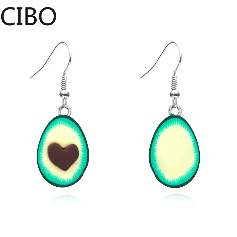 Новинка 2019 милые серьги капельки зеленого цвета с авокадо женские подвески