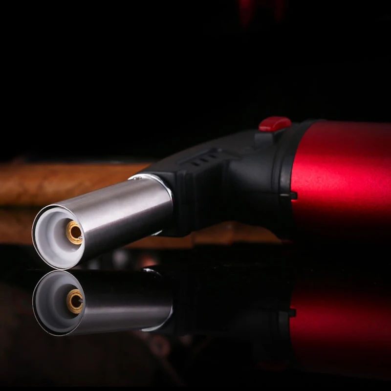 straight into the blue flame spray gun candle kitchen torch barbecue outdoor appliance butane windproof lighter mens gift free global shipping