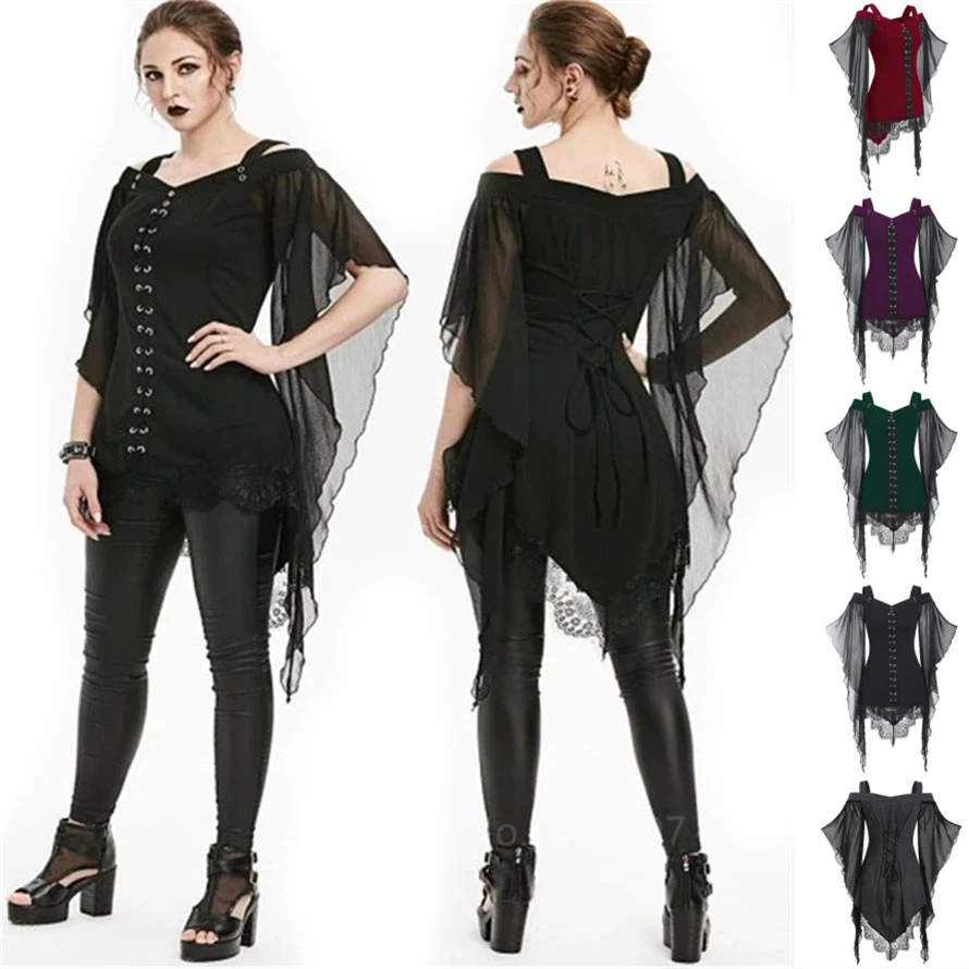 Винтажное готическое женское платье кружевные платья ведьмы вампира