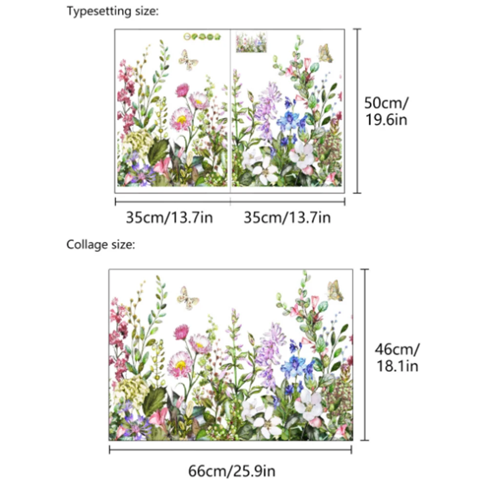 

Plant flower wall paste Wall Stickers Romantic Flowers Home Decor for Bedroom Living Room DIY Vinyl Wall Decals