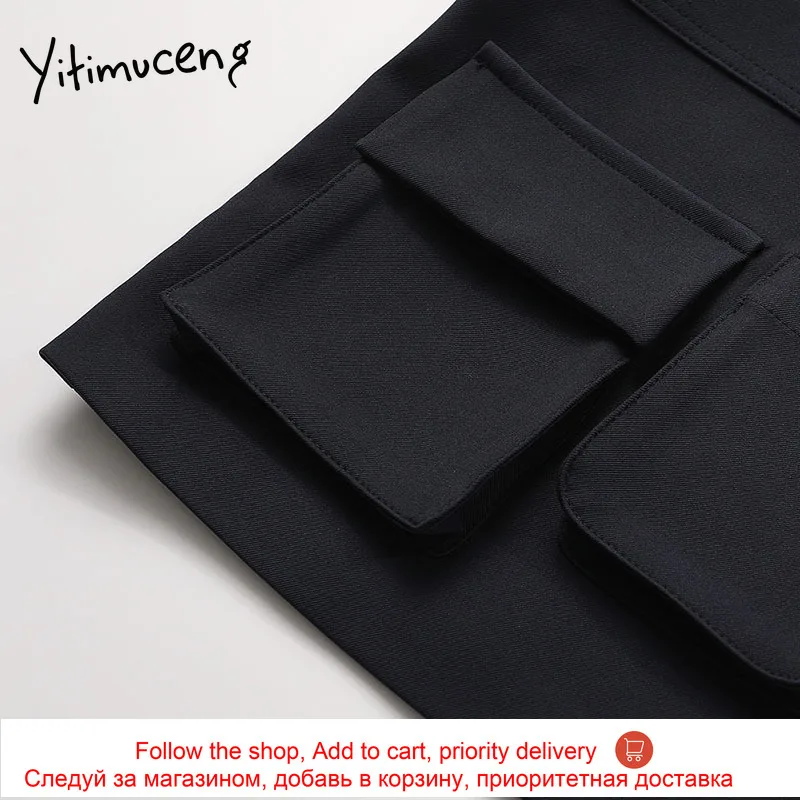 

Yitimuceng Striped 2 Pieces Lace Up Blouse Women Pockets Shirts Loose New Spring 2021 Turn-down Collar Long Sleeve Casual Tops