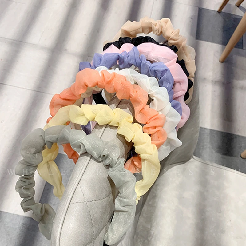 

Korean Fine Sweet Simple Mesh Headbands for Women Headdress Hair Card Fashion Hair Accessories Solid color Headband Bandana Gift