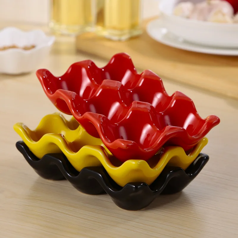 Полка для хранения яиц керамическая креативная Нескользящая подставка с 6