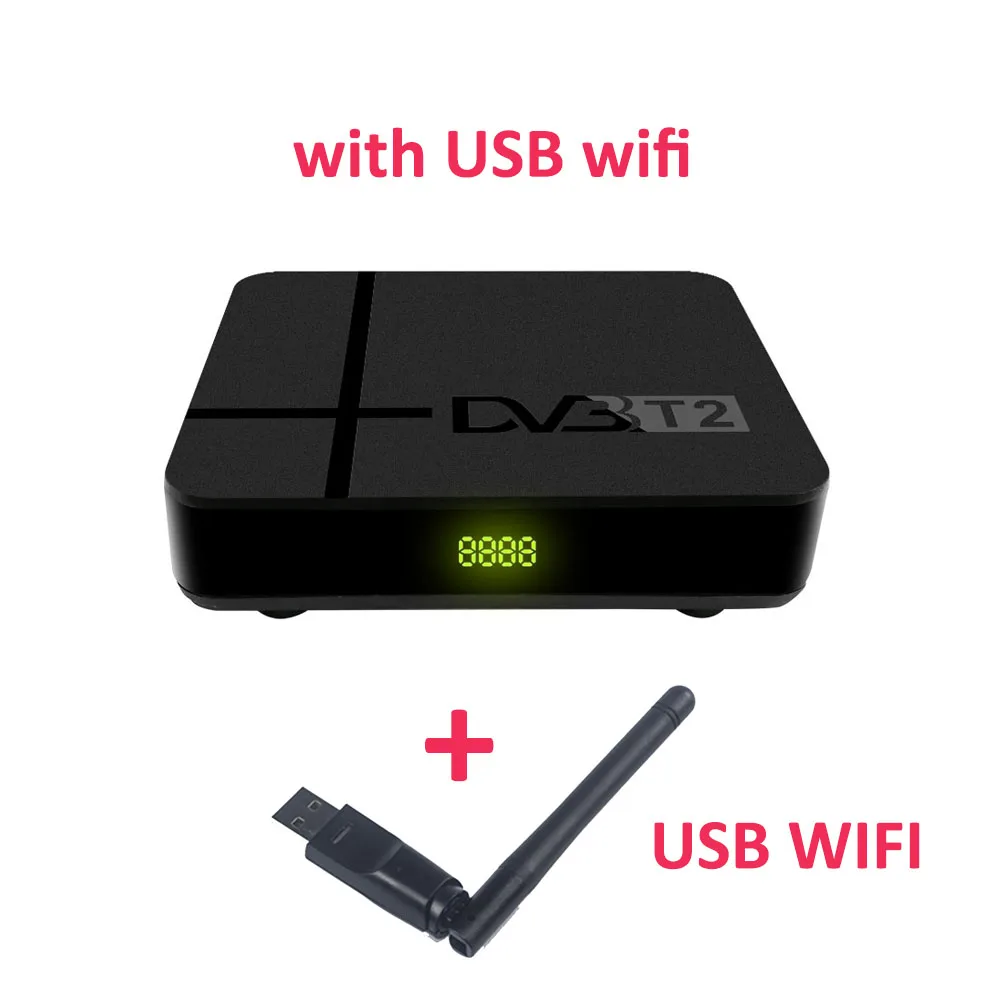 with usb wifi K2 полностью HD 1080p цифровой DVB-T2 K2 наземный ТВ-тюнер Поддержка 3D USB wifi DVB T2/T встроенный RJ45 LAN H.265/HEVC телеприставка - Цвет: with usb wifi