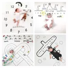 Детское одеяло для фотосъемки, ежемесячный рост с цифрами, реквизит для фотосъемки, ткань для коврика, аксессуары для фотосъемки мальчиков и девочек