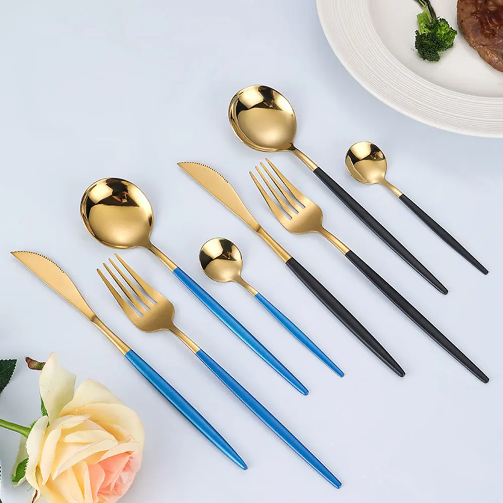 

24 шт./компл. ложка, вилка, нож, посуда для кухни, изысканные столовые приборы из нержавеющей стали, столовая посуда, посудомоечная машина, наб...