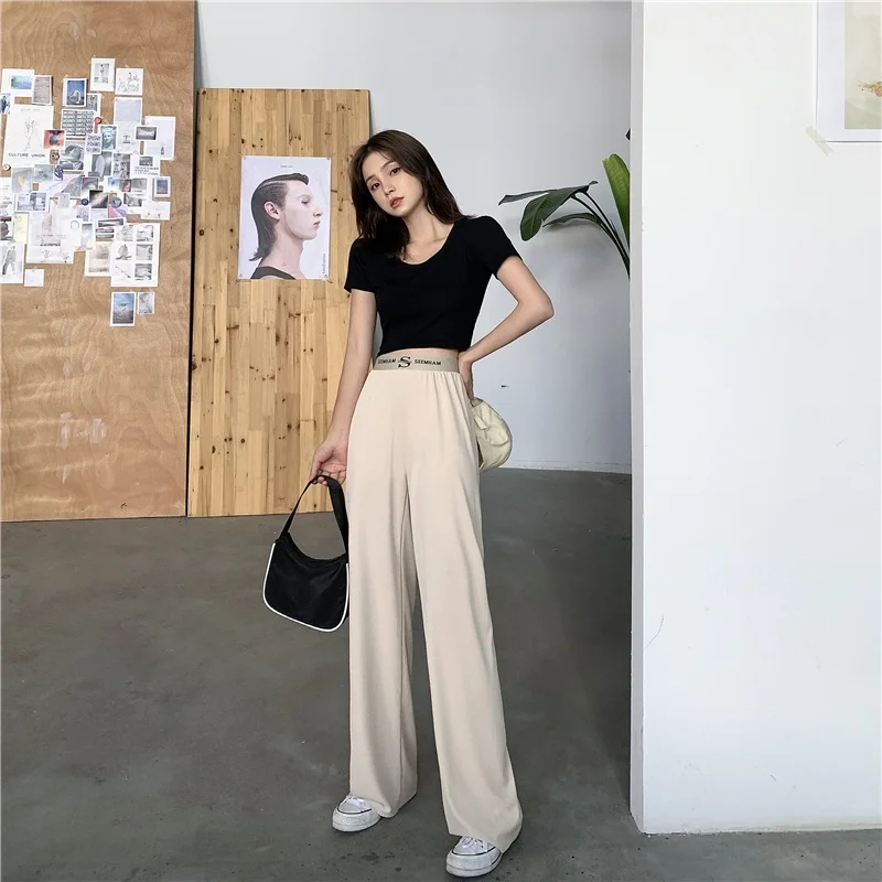 Harajuku женские брюки с эластичной резинкой на талии широкие для женщин 2020