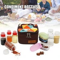 portable 10pcsset seasoning bottle bbq spice sauce container set with storage bag for outdoor camping traveling picnic whstore