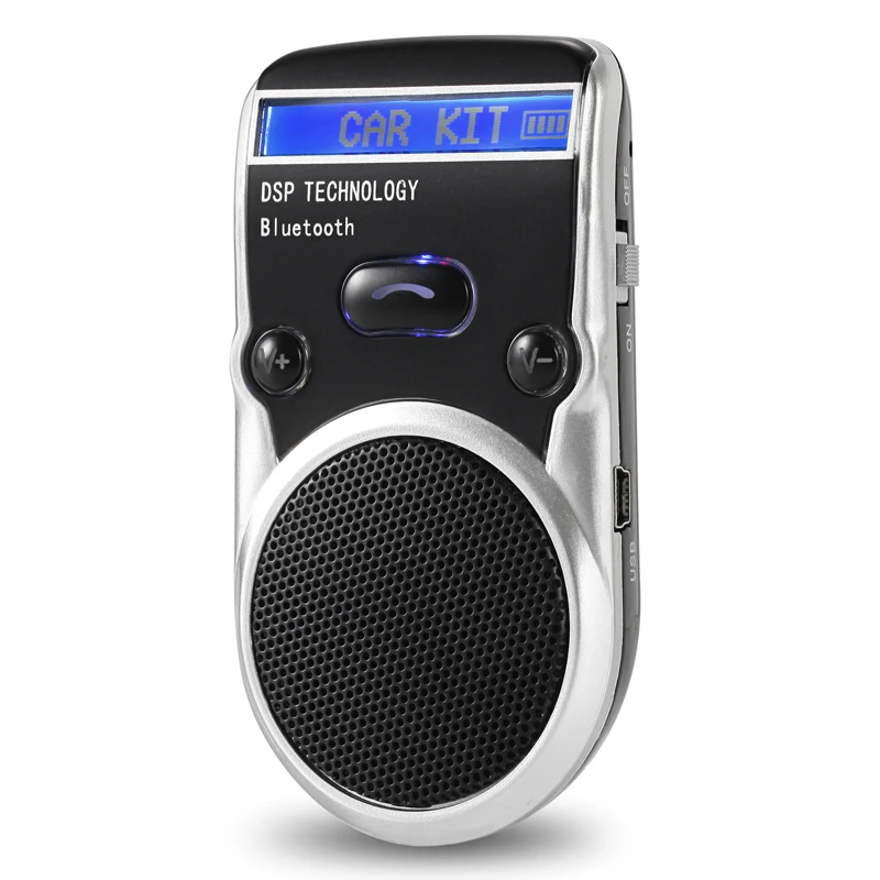Солнечная энергия Lcd автомобильный Bluetooth комплект громкой связи Hands Free адаптер Aux
