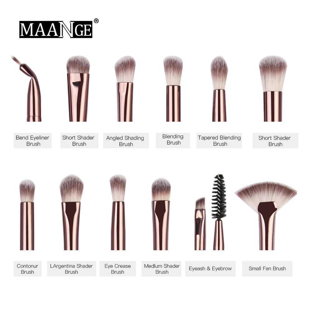 

Pro 6/12pcs Eye Makeup Brushes Set With Cosmestic Bag Rose Gold Make Up Brush Eyeshadow Blending Make Up Brush Maquiagem 5729