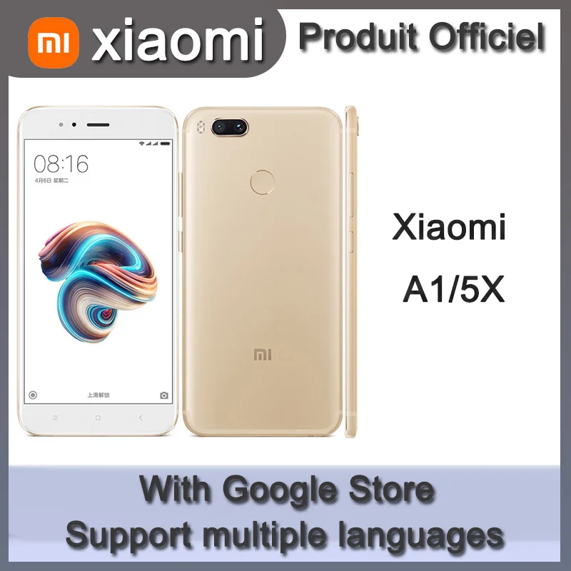 

Fingerprint In Stock Smartphone Xiaomi Mi A1/5x Celular 4GB 64G Global ROM 3080mAh