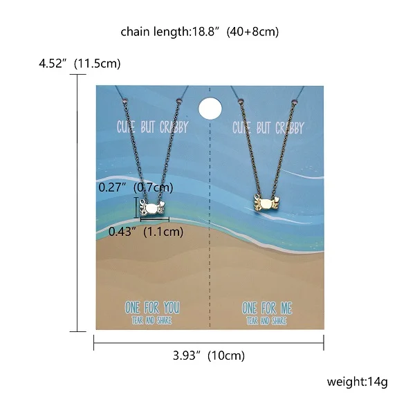 Колье Rinhoo для пар ювелирные изделия 2 шт. ожерелье с насекомыми крабом листьями