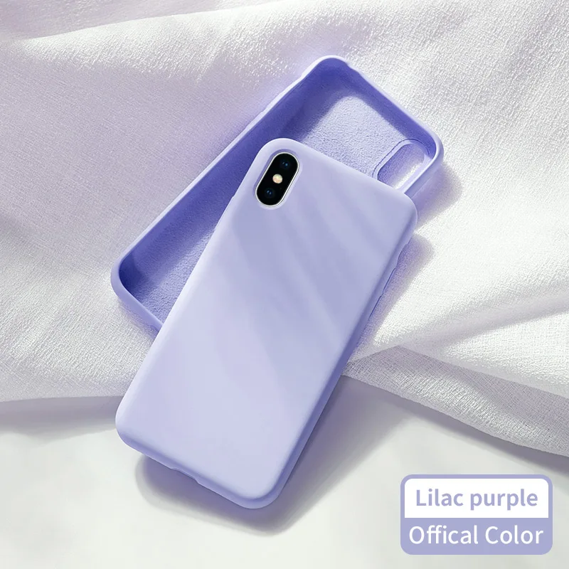 Lilac Purple Чехол ASINA для iPhone 8, 7, 6, жидкий силиконовый чехол, однотонный Прозрачный бампер для iPhone 8, 7, 6 Plus, X, Xs, Max, XR, Coque Capa - Цвет: Lilac Purple