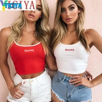 yiciya 2021 fashion women tank tops red white letter print sexy casual sleeveless camisole crochet croptops pullovers ladies y2k