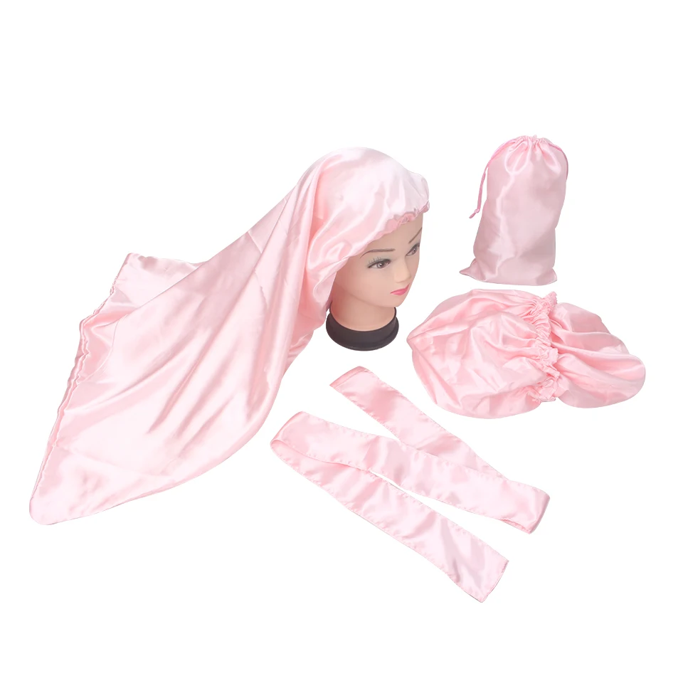 Оптовая продажа комплект для наращивания волос упаковка парика атласная обертка