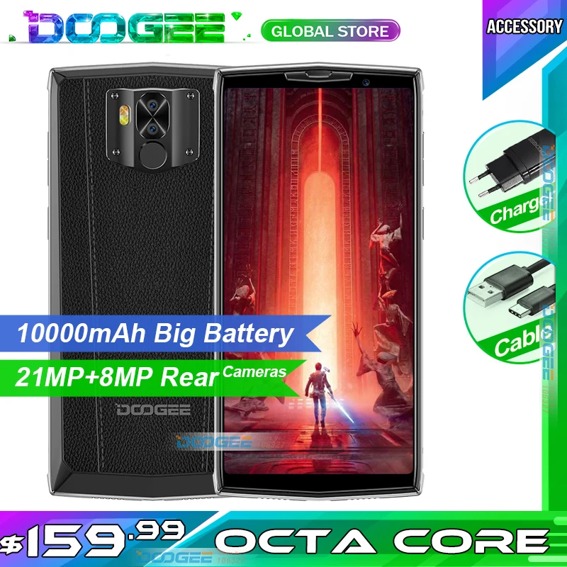 DOOGEE BL9000 смартфон 6 ГБ 64 Гб Helio P23 Восьмиядерный 5V5A флэш-зарядка 9000 мАч Беспроводная зарядка 5,9" FHD+ Android 8,1