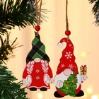 2 шт., новогодние и рождественские деревянные подвески для украшения ёлки