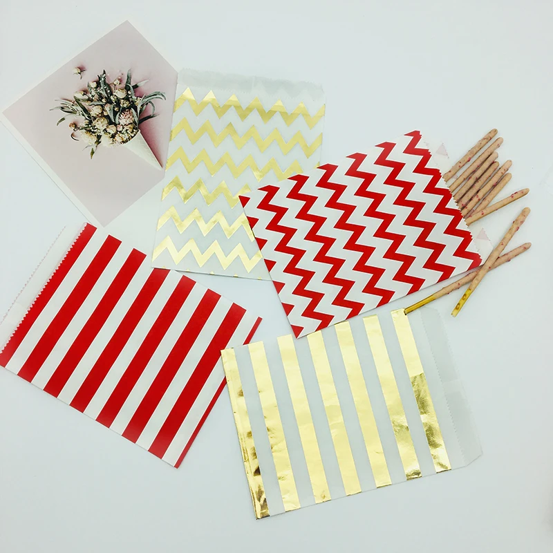 200 шт маленький бумажный мешок Красный/Черный Фольга Золотая Рождественская тема