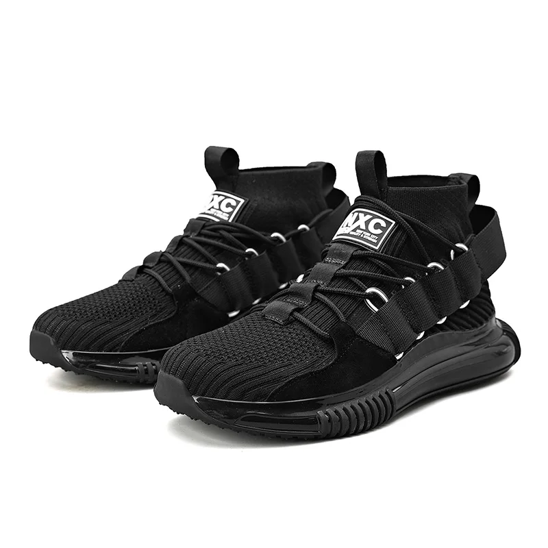 

New casual high-top TPU popcorn flying knit sports shoes 2021
