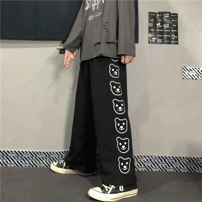 

Loose Casual Sweatpants Female Fashion Printing Autumn Winter High Straight Korean Wide Leg Pants Ins Harajuku Trousers Women
