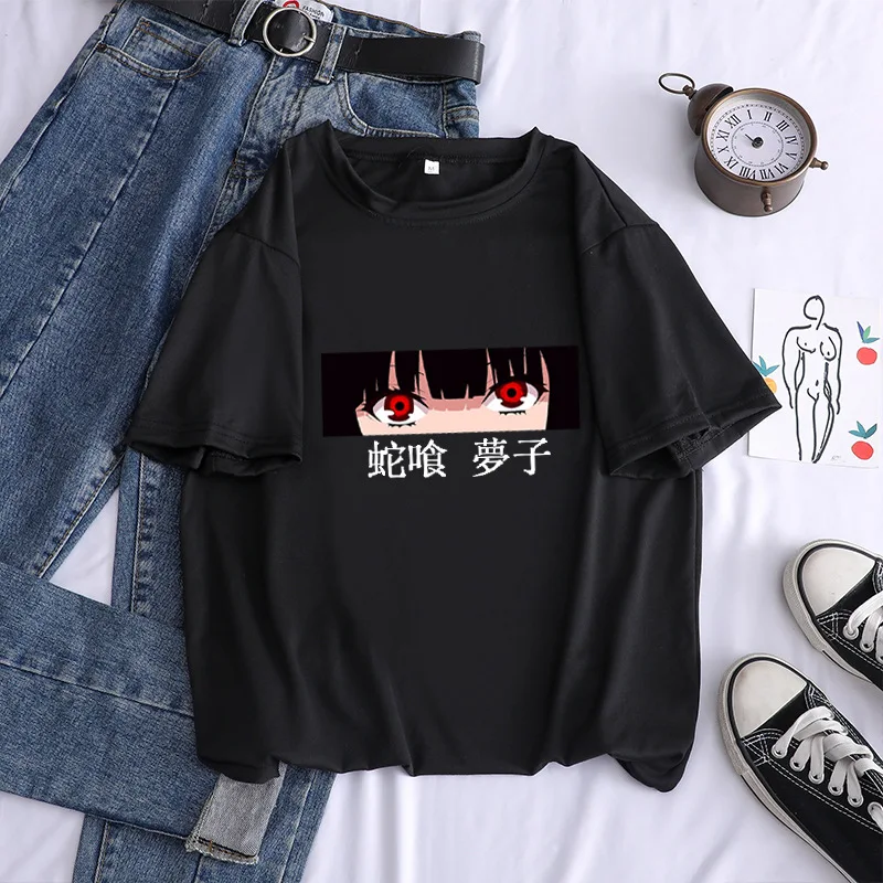 

2021 Summer New Anime Kakegurui Jabami Yumeko Short Sleeve T-shirt Men/Women Casual Loose Fashion Unisex Streetwear Oversize Top