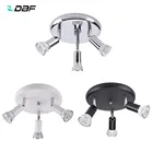 Круглая потолочная лампа DBF GU10, регулируемый светильник на потолок для гостиной, 3 лампы, лампа для спальни, кухни, с поверхностным креплением